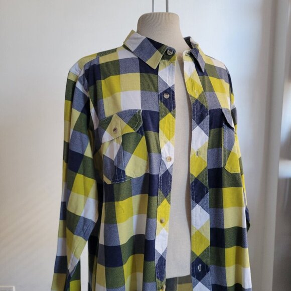 Ruff Hewn Yellow Plaid Long Sleeve Button-down Shirt (Size XL) - Picture 3 of 16
